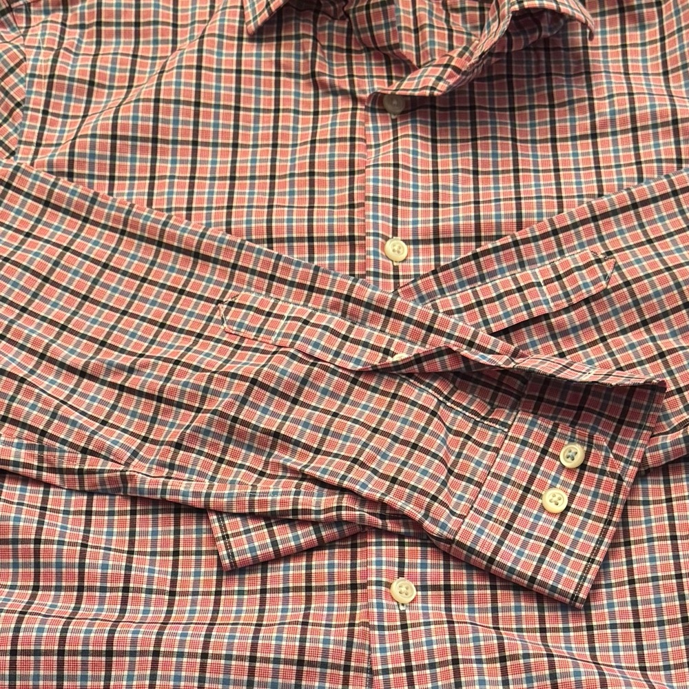 Men's Red and Blue Checkered Shirt